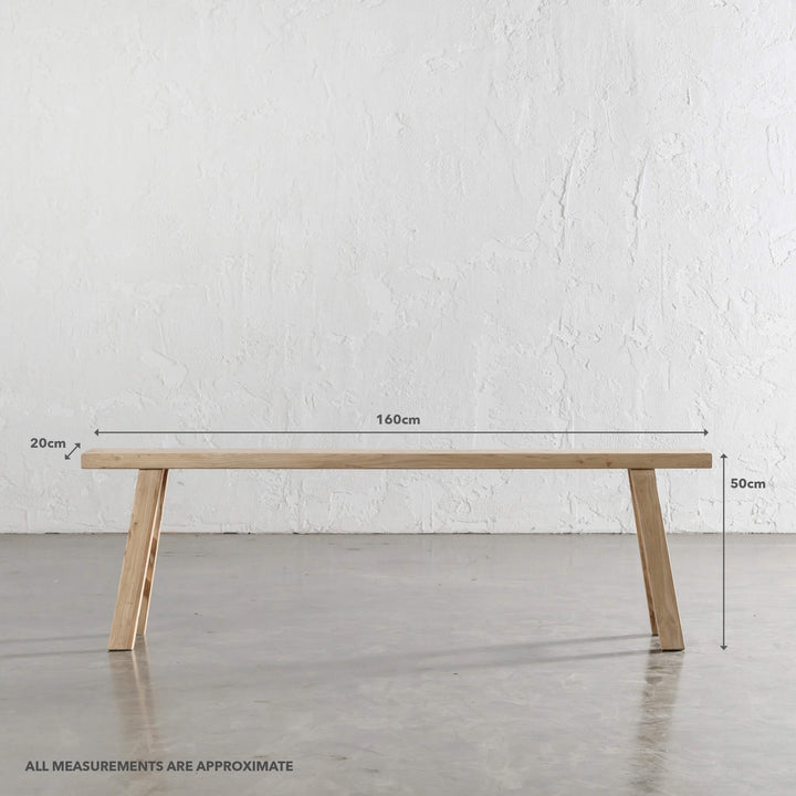 CAPRETTA SLIM ELM BENCH | 160CM | BLEACHED BRISTLE