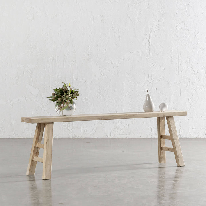 CAPRETTA SLIM ELM BENCH  |  160CM  |  BLEACHED BRISTLE