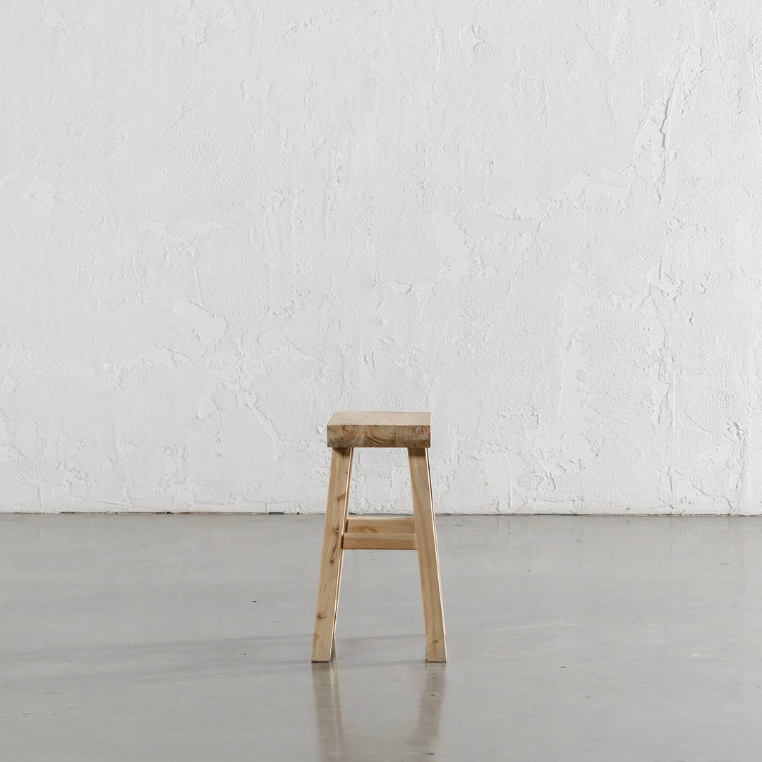 CAPRETTA ELM RECTANGLE WORKERS STOOL  |  BLEACHED BRISTLE  |  BUNDLE X 2