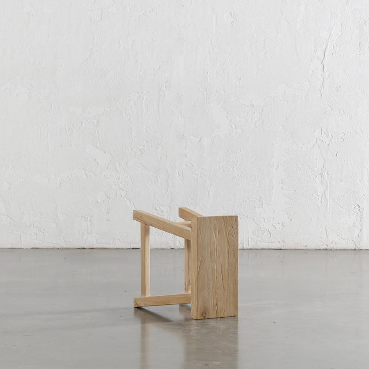 CAPRETTA ELM RECTANGLE  WORKERS STOOL  |  BLEACHED BRISTLE