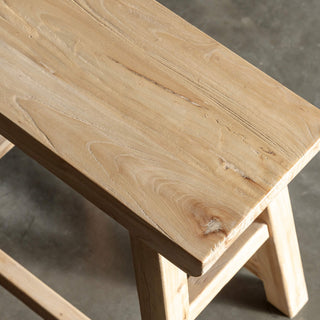 CAPRETTA ELM RECTANGLE  WORKERS STOOL  |  BLEACHED BRISTLE