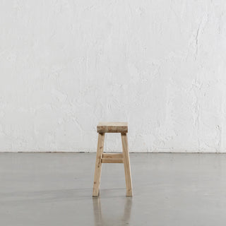 CAPRETTA ELM RECTANGLE  WORKERS STOOL  |  BLEACHED BRISTLE