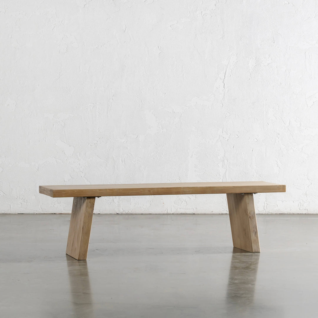 CAPRETTA ELM BENCH  |  160CM + 190CM  |  BLEACHED BRISTLE
