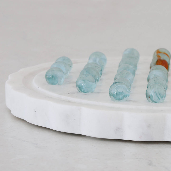 CARLETON SOLITAIRE MARBLE GAME  |  23CM  |  37 PIECES  |  NATURAL MARBLE