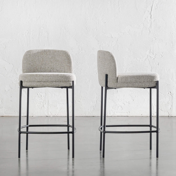 CARMO MODERNA LOW BACK FABRIC BAR CHAIR  |  FLAX ROYALE + BLACK FRAME