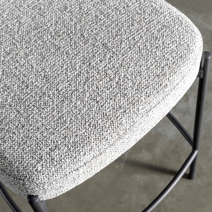 CARMO MODERNA LOW BACK FABRIC BAR CHAIR  |  FOG HAZE + BLACK FRAME