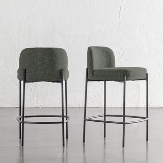 CARMO MODERNA LOW BACK FABRIC BAR CHAIR  |  BANKSIA LEAF GREEN + BLACK FRAME