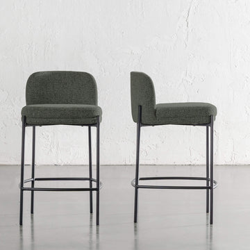 CARMO MODERNA LOW BACK FABRIC BAR CHAIR  |  BANKSIA LEAF GREEN + BLACK FRAME