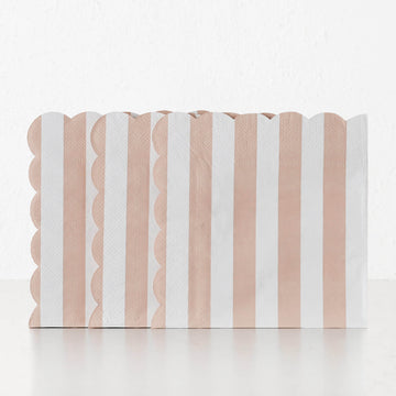 CARNIVAL PAPER NAPKIN BUNDLE X3  |  STRIPED PINK + WHITE