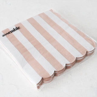 CARNIVAL PAPER NAPKIN BUNDLE  |  STRIPED PINK + WHITE