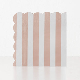 Carnival Paper Napkin  | 20 Pack |  Striped Pink + White