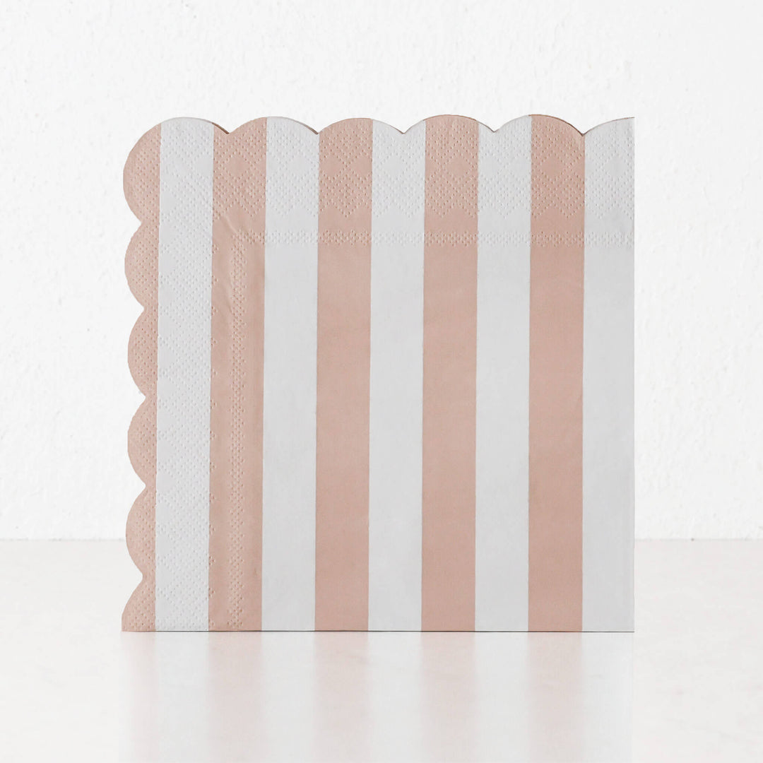 CARNIVAL PAPER NAPKIN BUNDLES  |  STRIPED PINK + WHITE