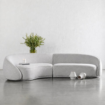 CARSON LINCOLN CURVED 3S SOFA  |  GRANITE HAZE