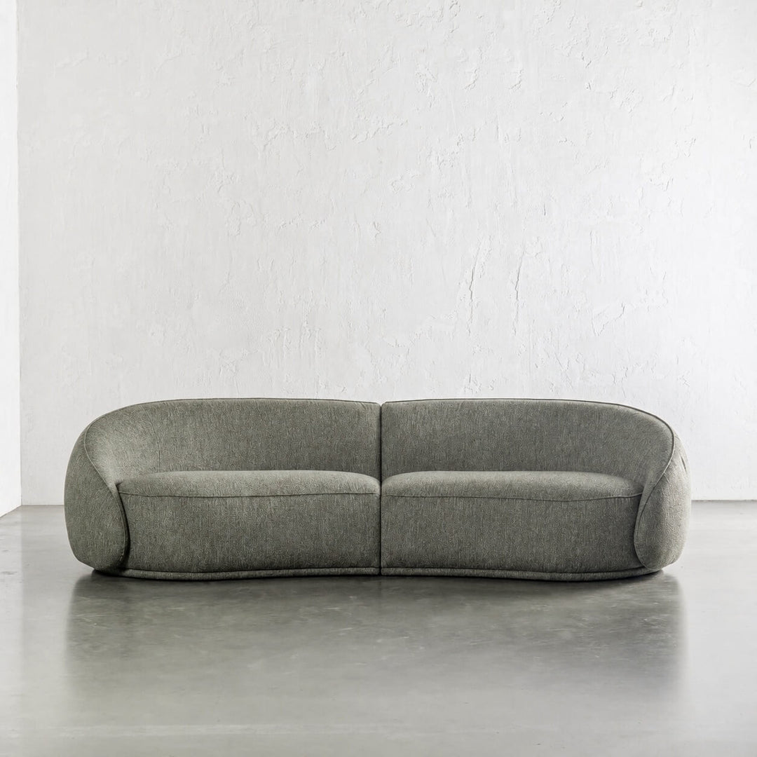 CARSON LINCOLN CURVED 3S SOFA  |  BAYLEAF GREEN