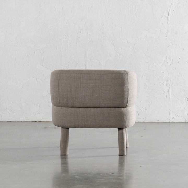 CARSON ATINA ROUNDED ARMCHAIR  |  TAUPE BASKET WEAVE