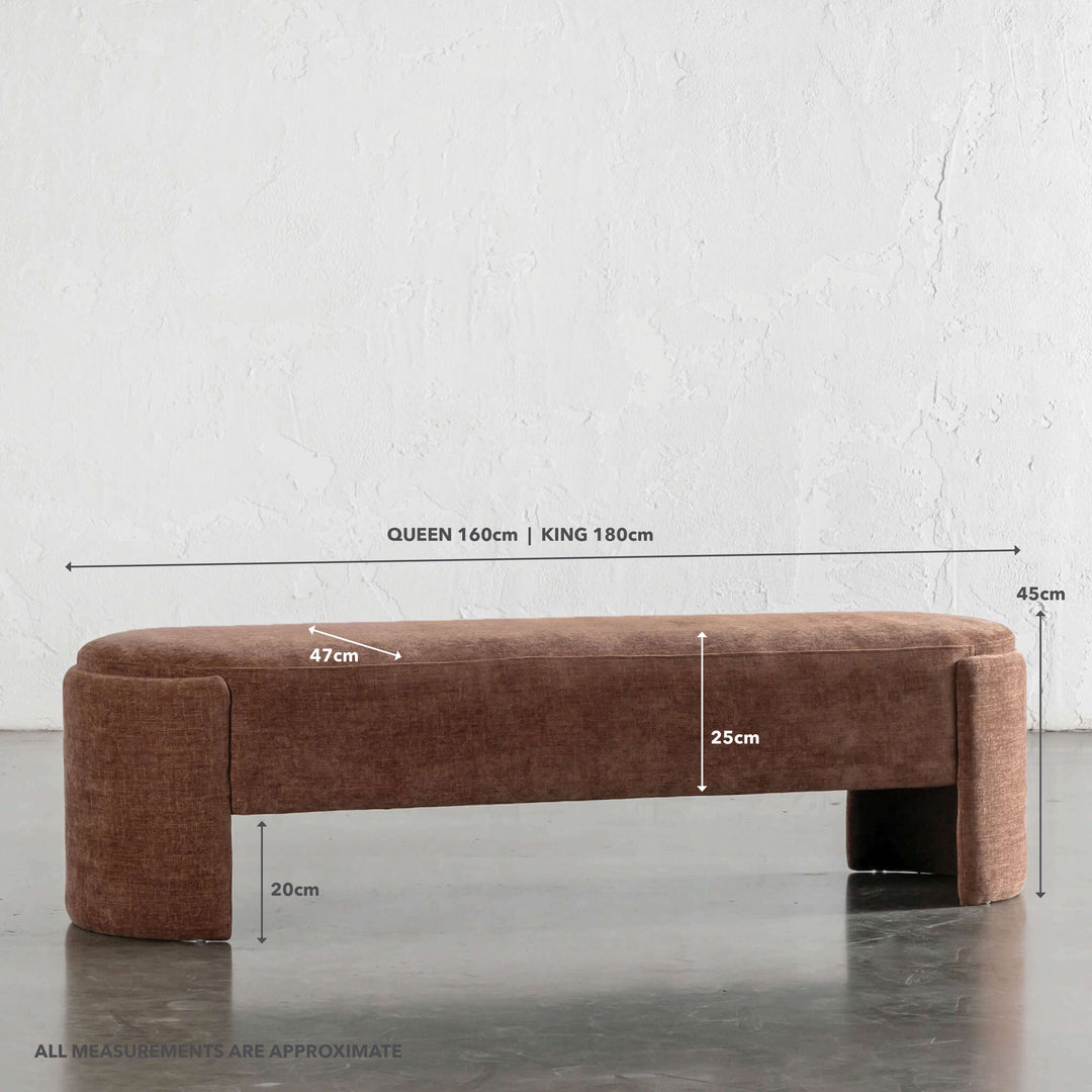 CARSON ATINA BENCHSEAT  |  CLOVE DUST | MEASUREMENTS