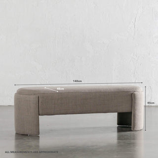 CARSON ATINA BENCHSEAT | TAUPE BASKET WEAVE | MEASUREMENTS