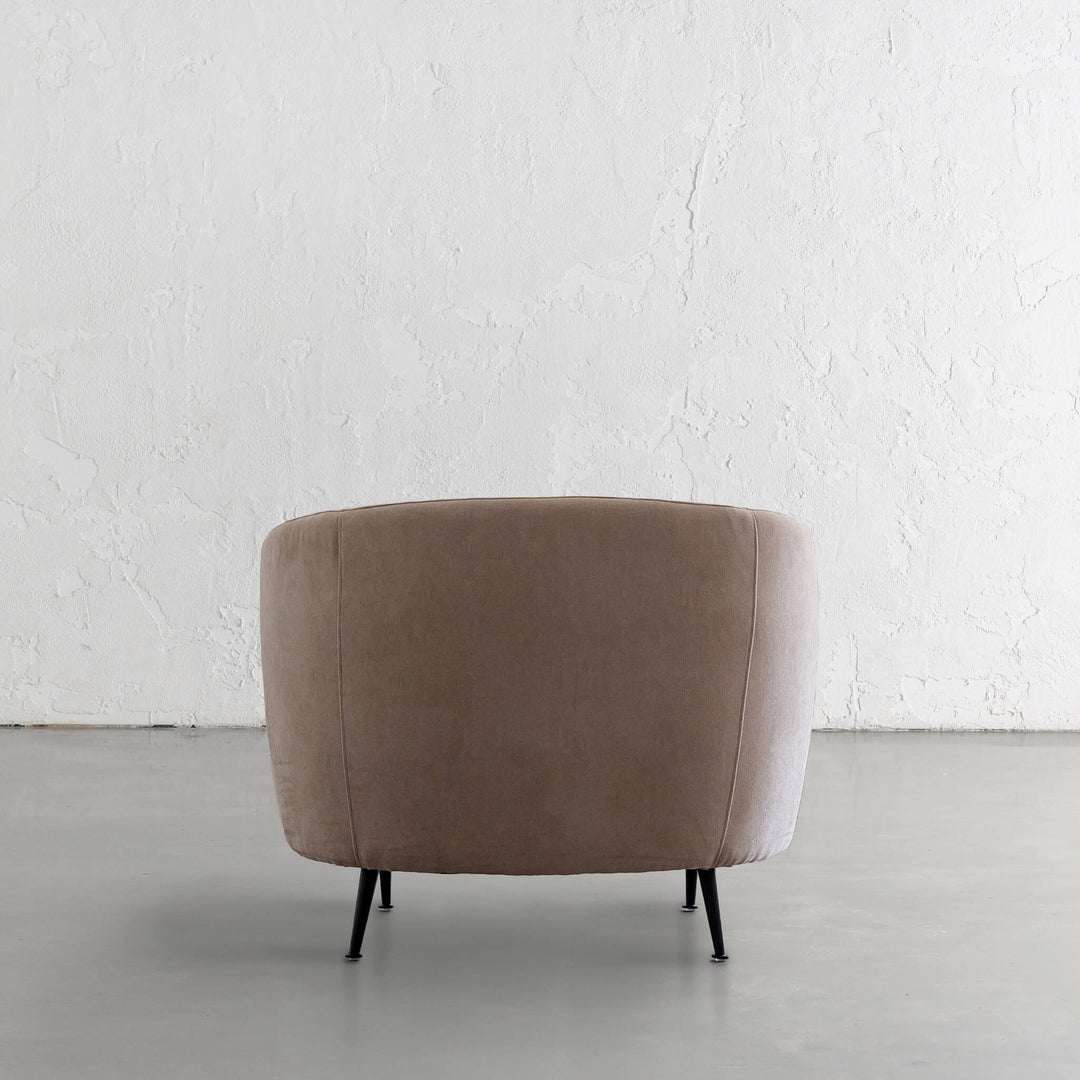 CARSON CURVE ARMCHAIR | DESERT SAND TEXTURED VELOUR | BACK