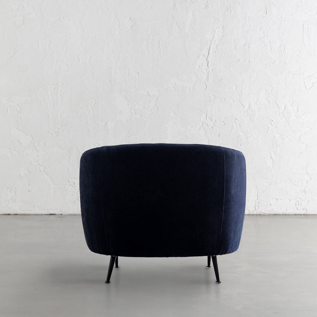 CARSON CURVE ARMCHAIR | MIDNIGHT INK TEXTURED VELOUR | BACK