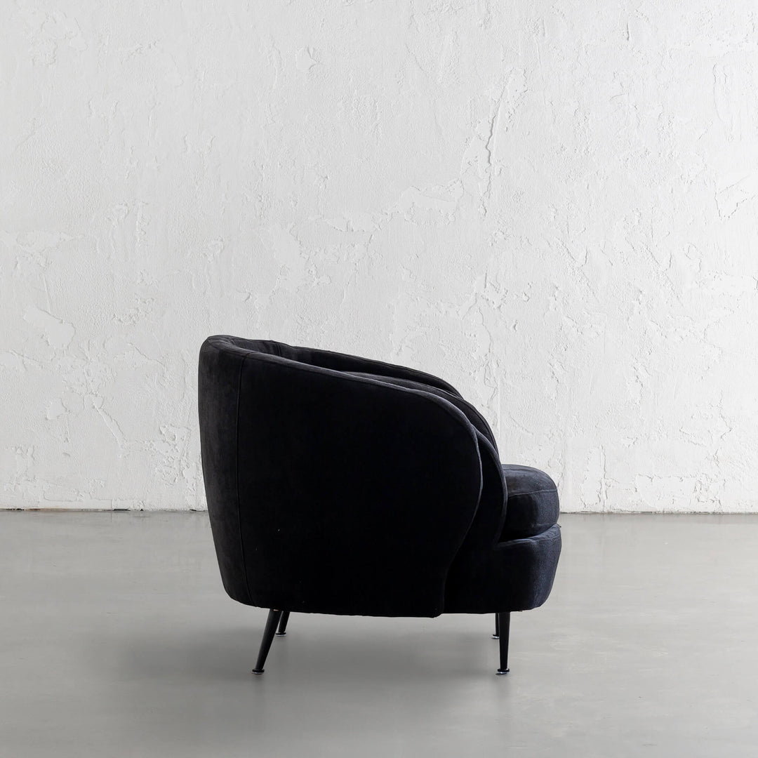 CARSON CURVE ARMCHAIR | NOIR BLACK TEXTURED VELOUR
