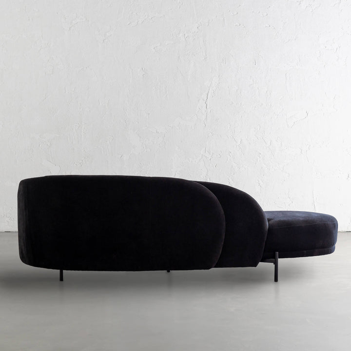 CARSON CURVE DAYBED SOFA | NOIR BLACK TEXTURED VELOUR