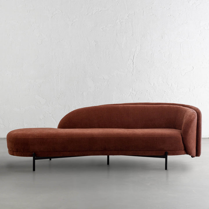 CARSON CURVE DAYBED SOFA | TERRA RUST TEXTURED VELOUR
| FRONT