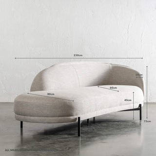 CARSON CURVE DAYBED SOFA  |  JOVAN EARTH | MEASUREMENTS