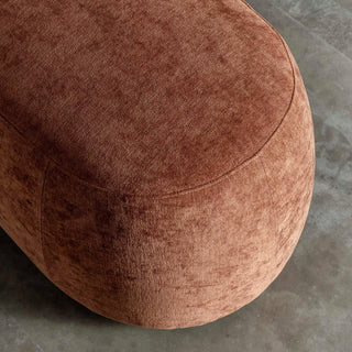 CARSON CURVED SLIM BENCH OTTOMAN | XL 180CM | TERRA RUST TEXTURED VELOUR | CLOSEUP