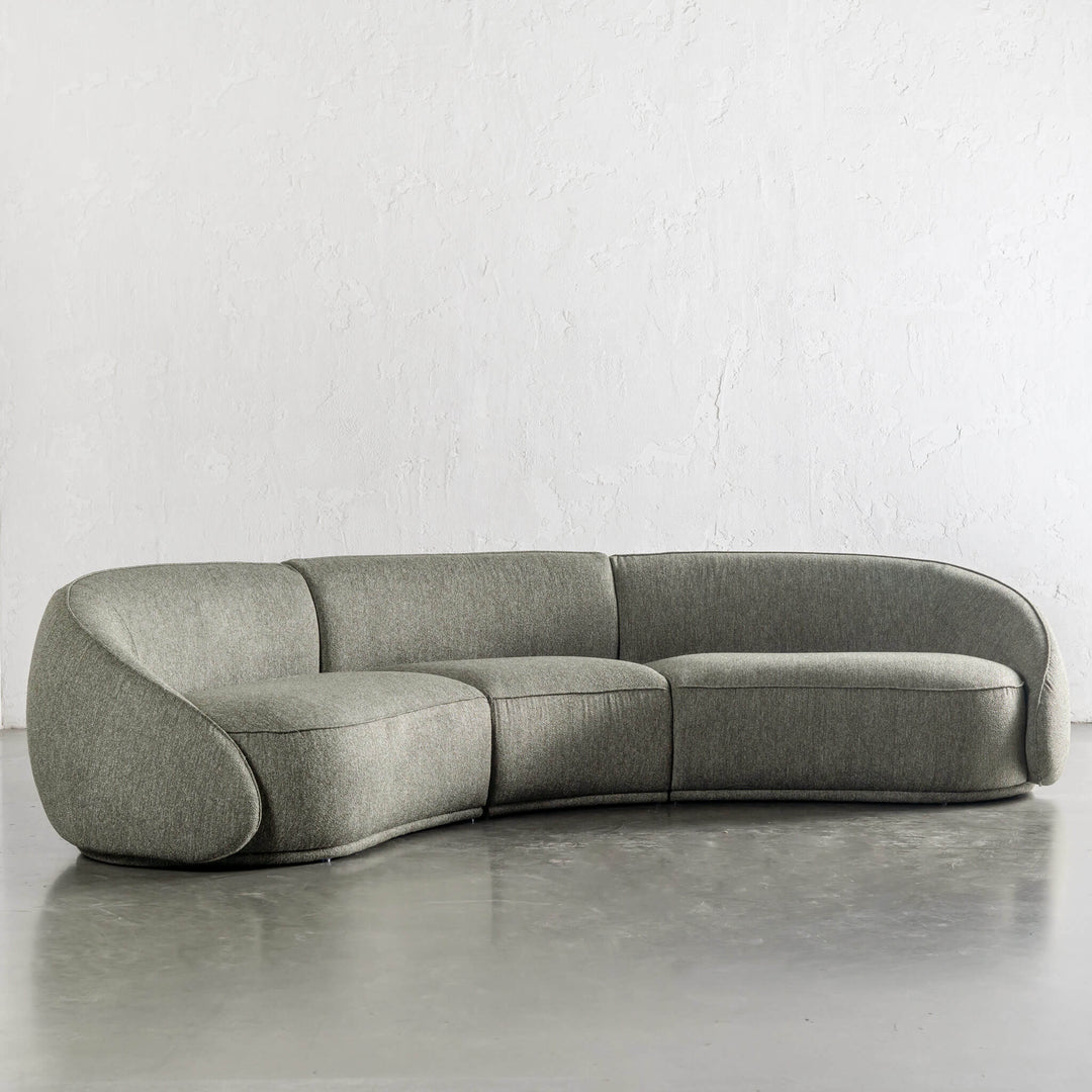 CARSON LINCOLN CURVED 3S SOFA  |  BAYLEAF GREEN