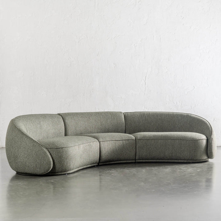 CARSON LINCOLN CURVED 3S SOFA  |  BAYLEAF GREEN