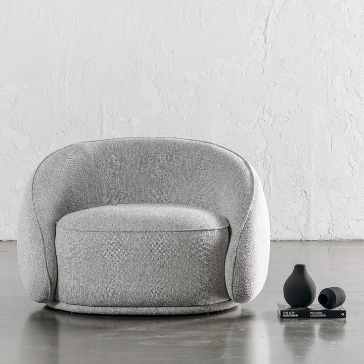 CARSON LINCOLN CURVED ARMCHAIR  |  GRANITE HAZE