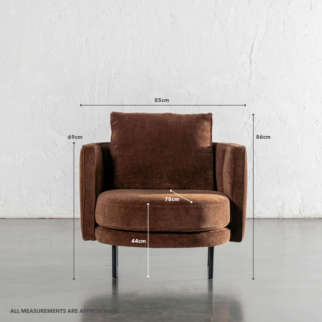 CARSON MODERNA CURVED RIBBED CHAIR  |  SIERRA TERRA | MEASUREMENTS