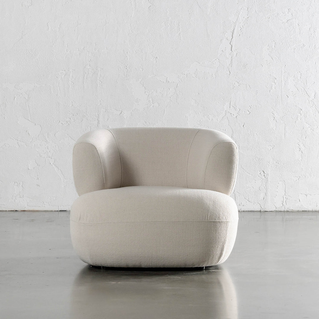 CARSON ROUNDED ARMCHAIR  |  SKIMMING STONE WEAVE