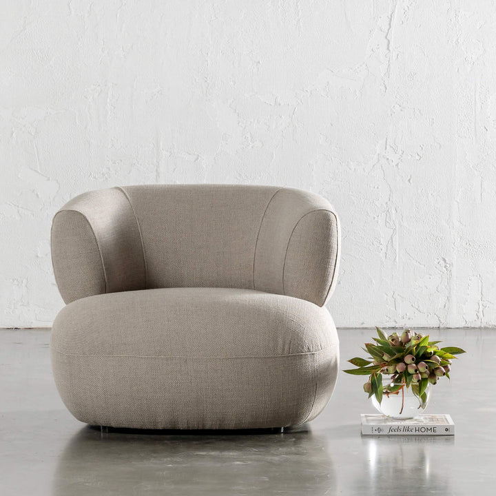 CARSON ROUNDED ARMCHAIR  |  DEEP MANUKA WEAVE