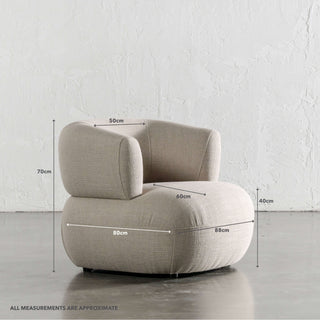 CARSON ROUNDED ARMCHAIR  |  DEEP MANUKA WEAVE