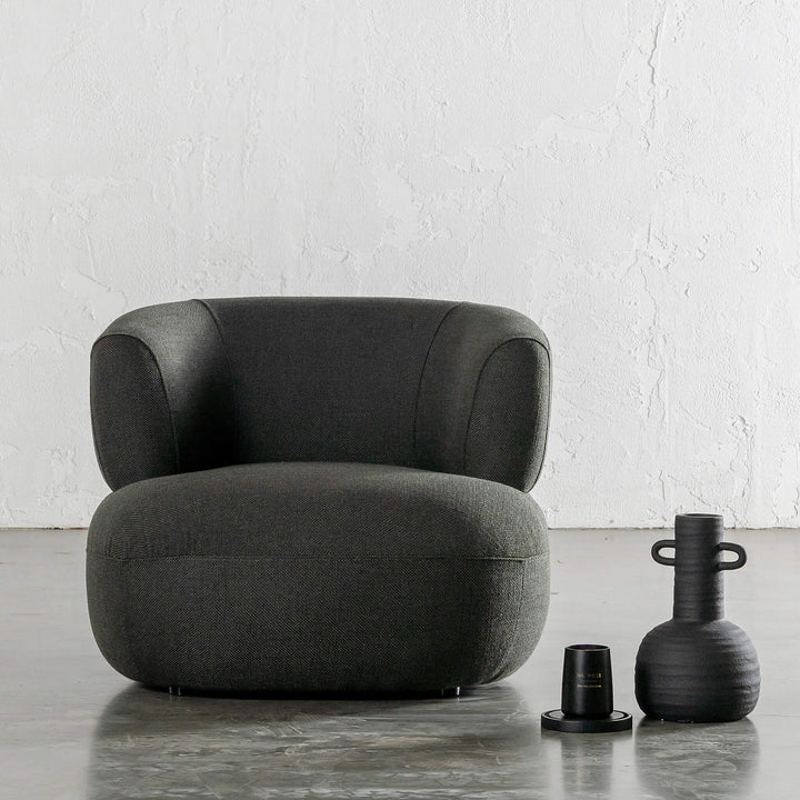 CARSON ROUNDED ARMCHAIR | BLADE OLIVE WEAVE