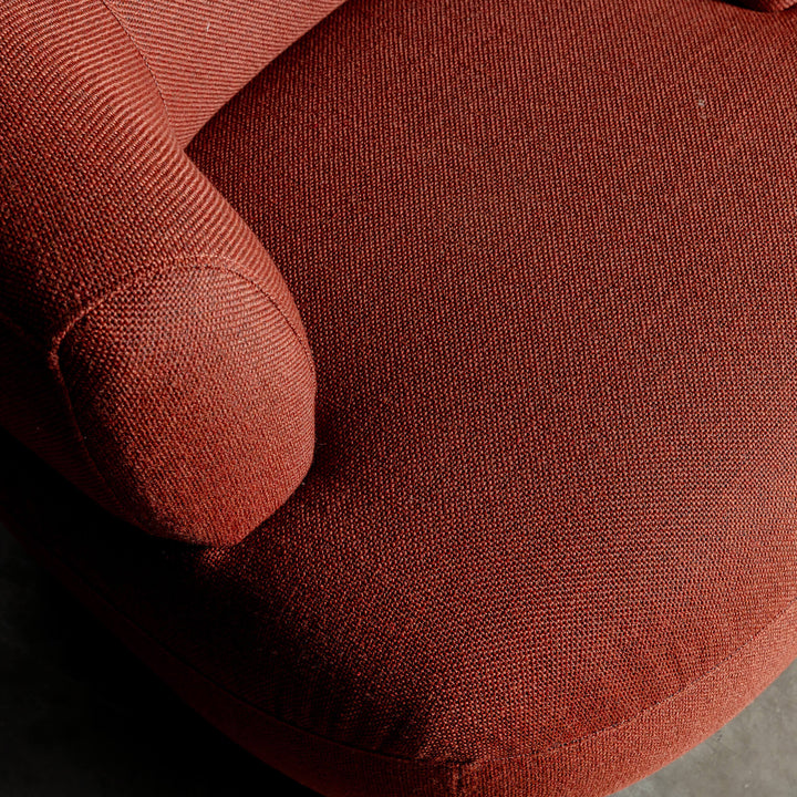 CARSON ROUNDED ARMCHAIR  |  BURNISHED TERRA WEAVE CLOSE UP