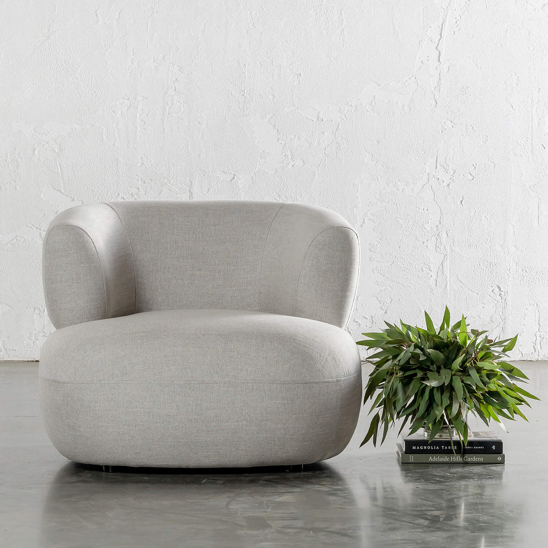 CARSON ROUNDED ARMCHAIR | JOVAN DOVE NATURAL