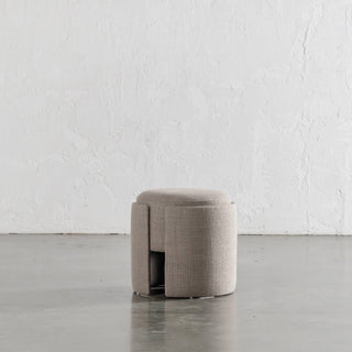 CARSON ATINA FOOTSTOOL OTTOMAN  |  TAUPE BASKET WEAVE