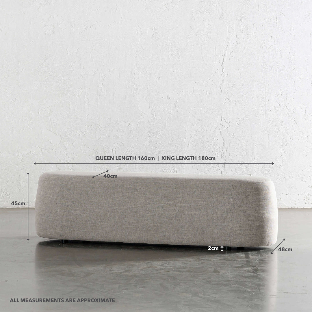 CARSON CURVED SLIM BENCH OTTOMAN  |  JOVAN EARTH