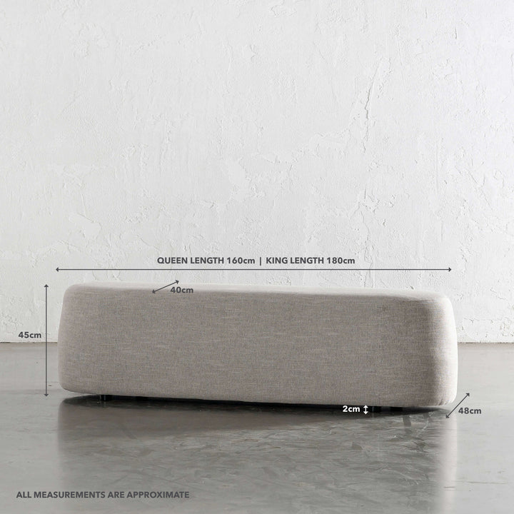CARSON CURVED SLIM BENCH OTTOMAN  |  JOVAN EARTH