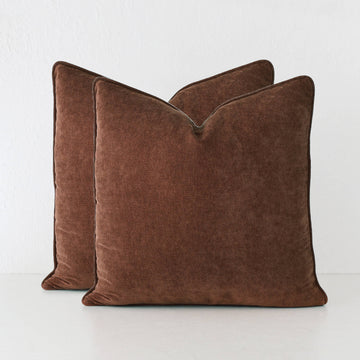 CARSON CUSHION BUNDLE X2 |  50 x 50 |  TERRA RUST TEXTURED VELOUR