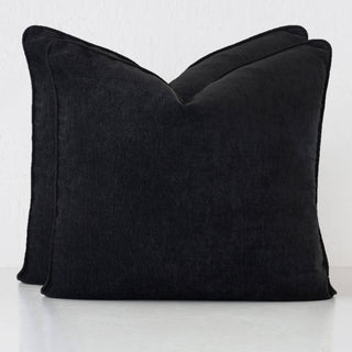 CARSON CUSHION BUNDLE X2  |  60X60  |  NOIR BLACK TEXTURED VELOUR