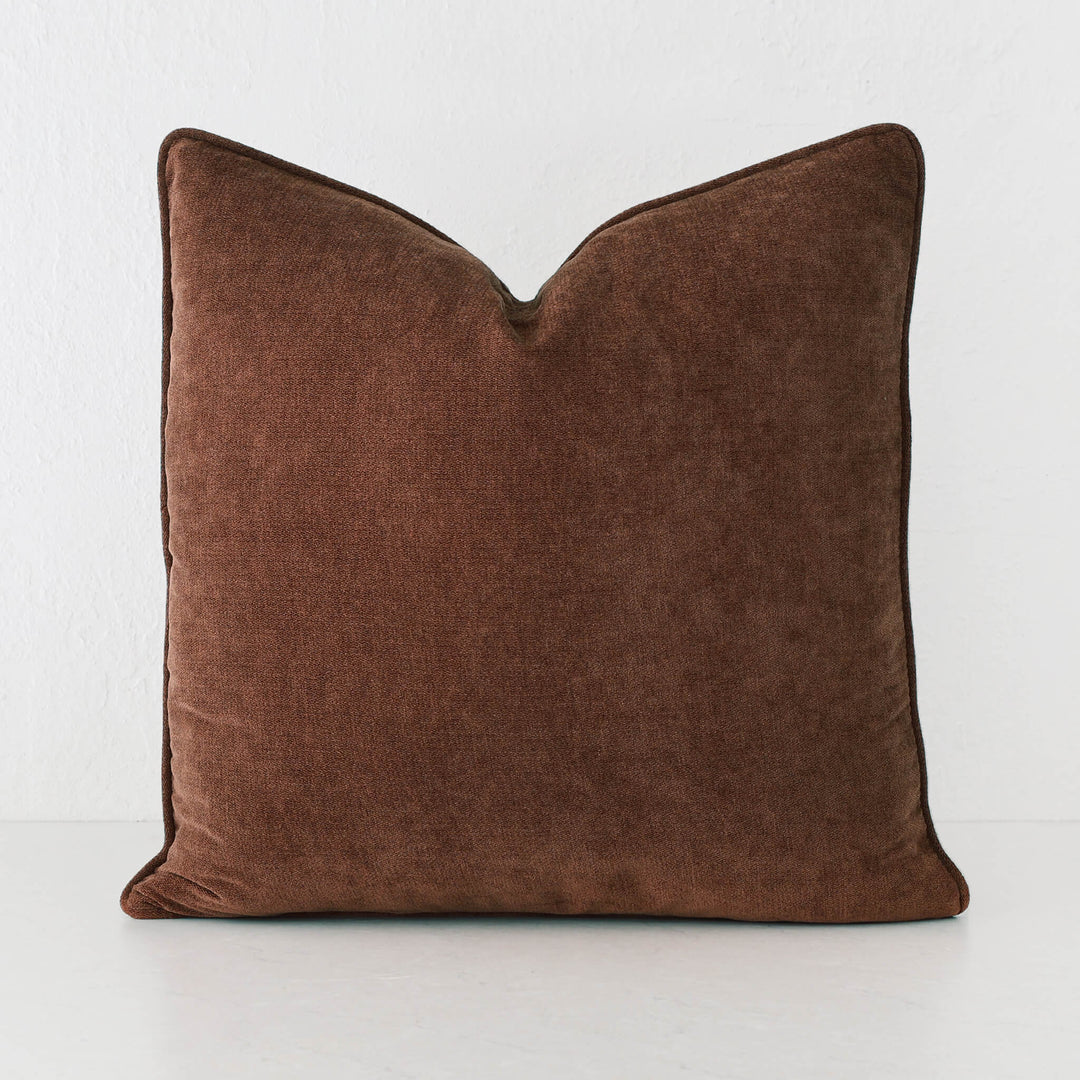 CARSON CUSHION  |  TERRA RUST TEXTURED VELOUR | 60X60