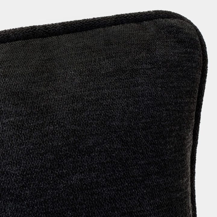 CARSON CUSHION  |  NOIR BLACK TEXTURED VELOUR  |  40X60 | 50X50 | 60X60