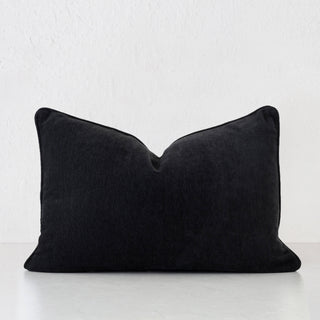 CARSON CUSHION  |  NOIR BLACK TEXTURED VELOUR  |  40X60