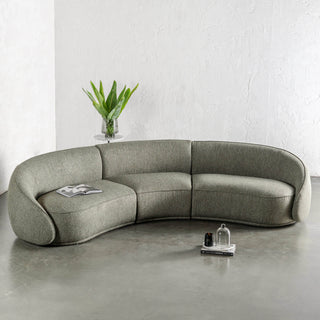 CARSON LINCOLN CURVED 3S SOFA  |  BAYLEAF GREEN