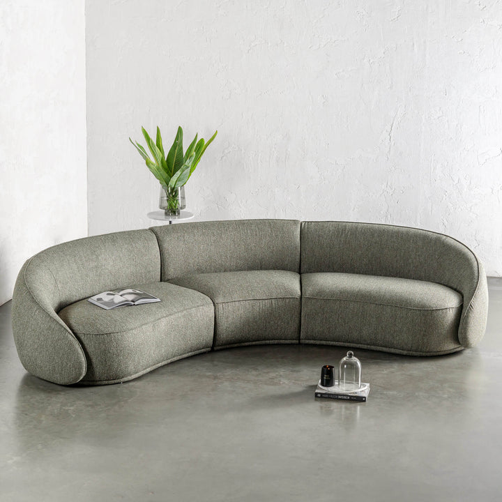 CARSON LINCOLN CURVED 3S SOFA  |  BAYLEAF GREEN
