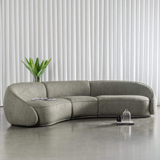 CARSON LINCOLN CURVED 3S SOFA  |  BAYLEAF GREEN