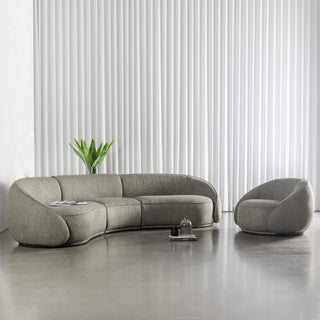 CARSON LINCOLN CURVED 3S SOFA + ARMCHAIR  |  BAYLEAF GREEN